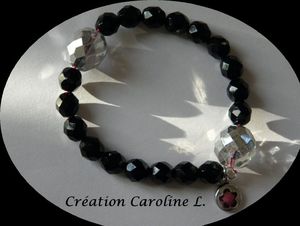 Bracelet perles noires & argent(1)