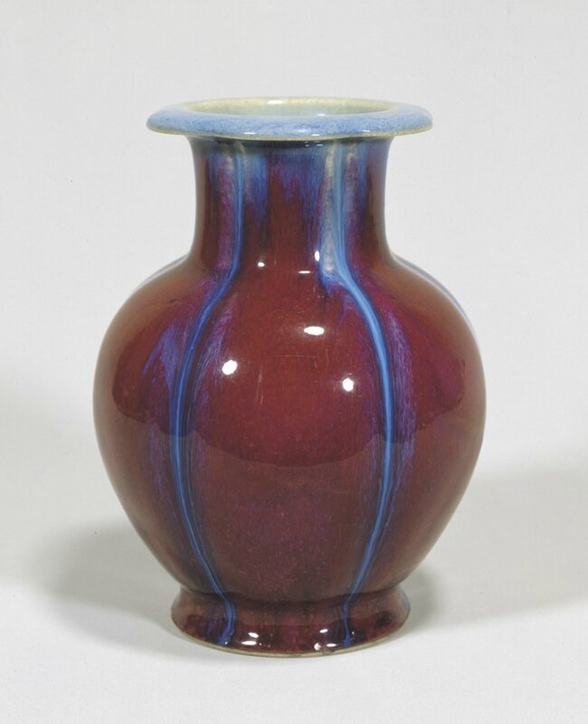 Lobed Vase Flambe glaze, Qing dynasty, Qianlong mark and period (1736-1795), Jingdezhen ware