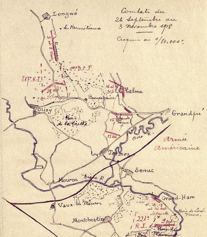 JMO 358e RI croquis combats oct 1918
