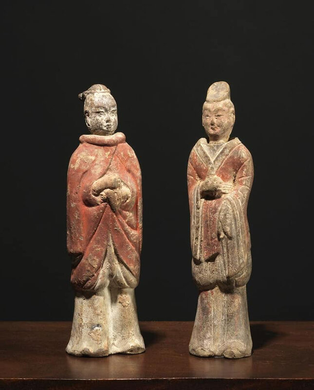 Deux personnages debout, Chine, Époque des Wei, ca 6° siècle