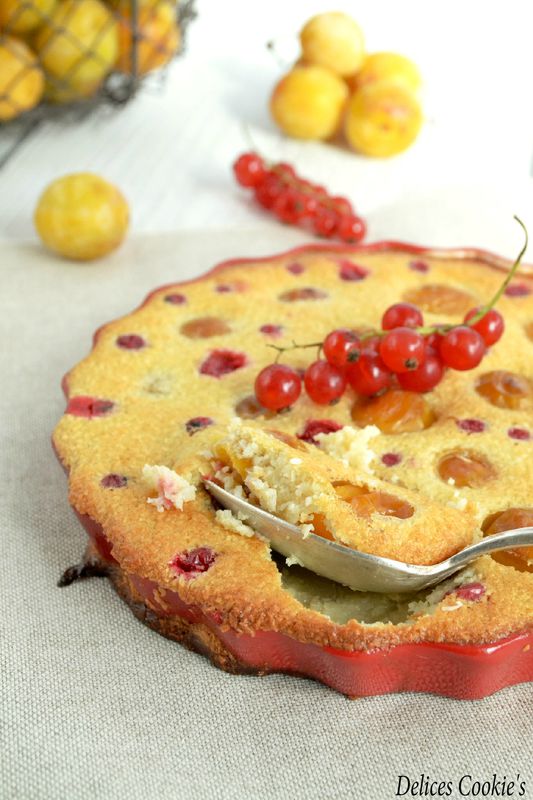 clafoutis mirabelles groseilles IG bas noix de coco