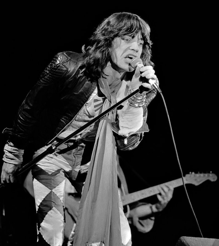 Mick Jagger sur scène en 1976