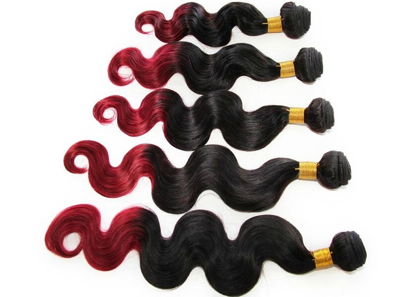 weft wave ombre hair red 5