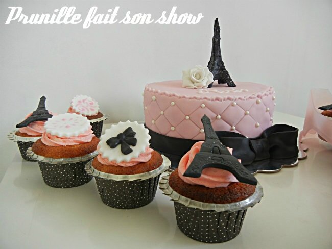 assortiment cupcakes thème paris prunillefee