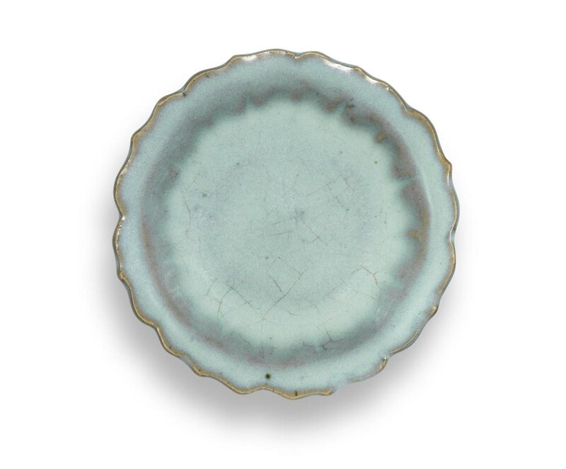 A rare Junyao octafoil 'lotus' dish, 13th century