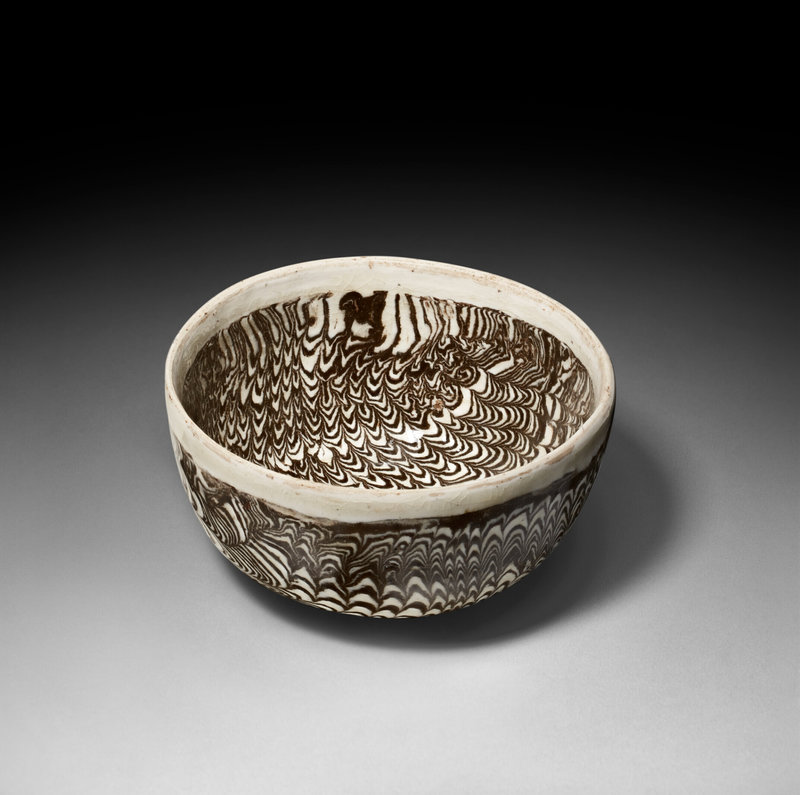 A marbled bowl, Northern Song-Jin dynasty (960-1234)