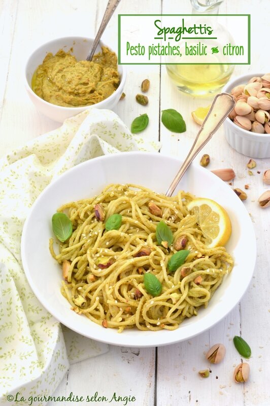 spaghetti pesto pistache citron basilic vegan 1