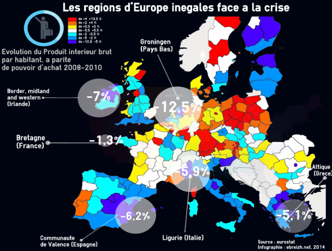 infographie croissance regions d'europe