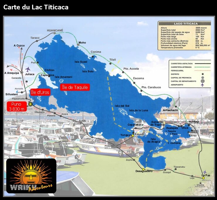 Carte lac Titicaca