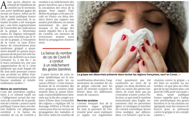 2022 03 19 SO La grippe revient tardivement en France2