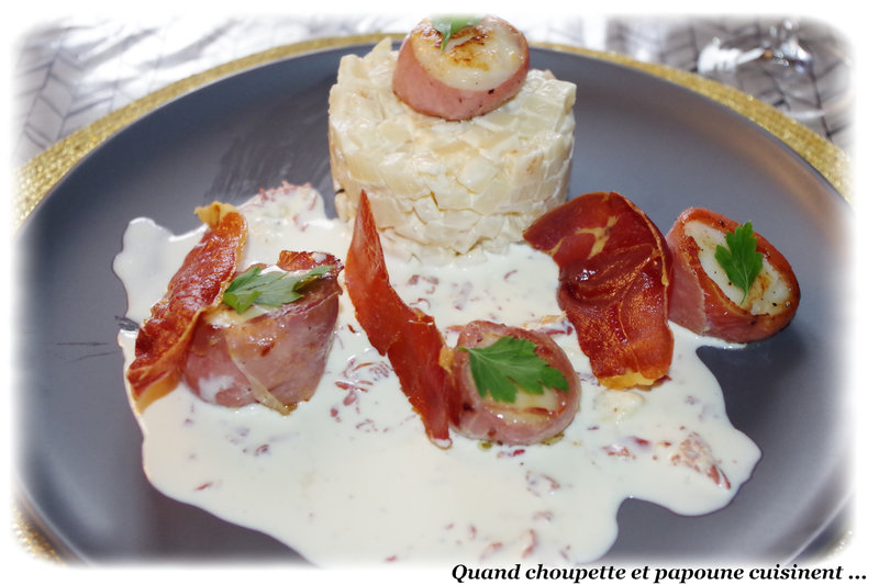 noix de coquilles Saint-jacques au jambon de Luxeuil et céleri en risotto-1945