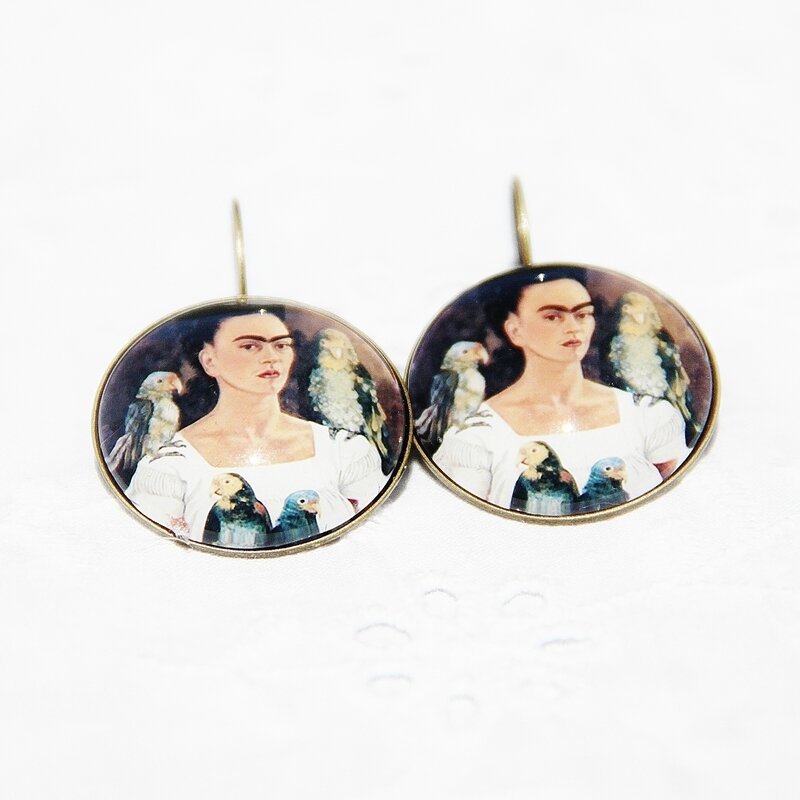 lila 395 boucles d'oreilles frida et les perroquets (2)