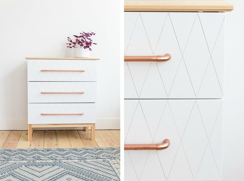 IKEA-Hack-Brakig-dresser-geo-cut-white-paint-and-copper-handles-DIY-Auguste-et-Claire-960x711