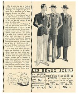 Mode masculine 1930 - vintage