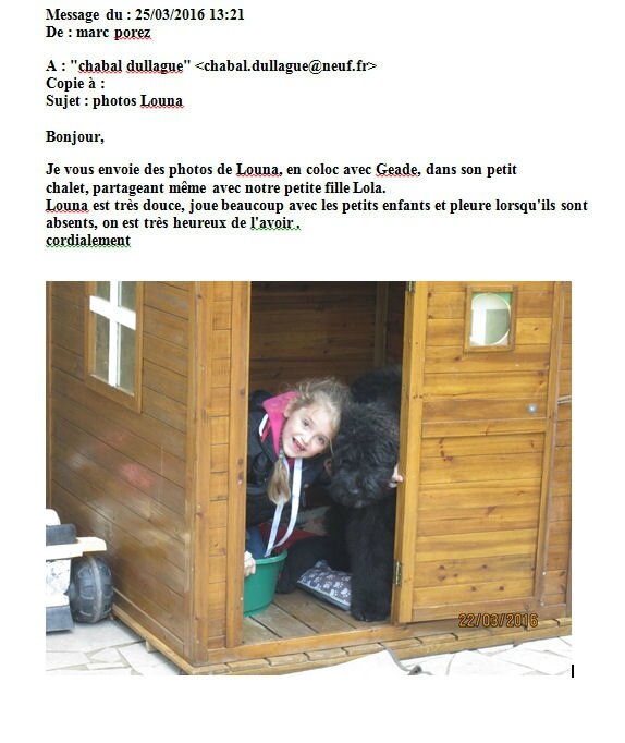 d'excellentes nouvelles de LOUNA de la Dullague  5 mois....