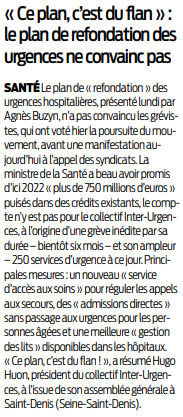 2019 09 11 SO Ce plan c'est du fan le plan de refondation des urgences ne convainc pas