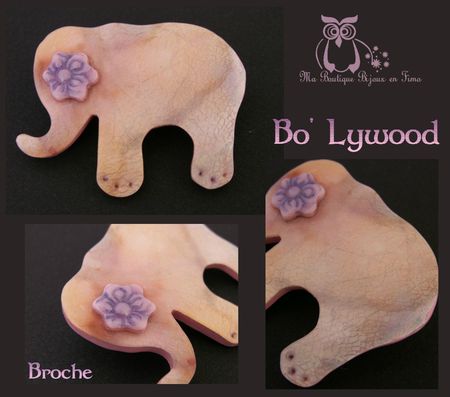 Broche éléphant Bo' Lywwod