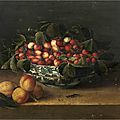 <b>François</b> <b>Garnier</b>, (vers 1600 - Paris entre 1658 et 1672), Nature morte d'abricots et de fraises dans une coupe de Delft 
