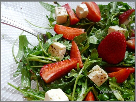 salade de roquette et fraises 01