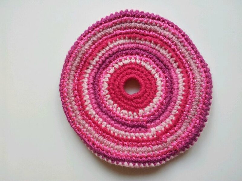 frisbee rayé rose