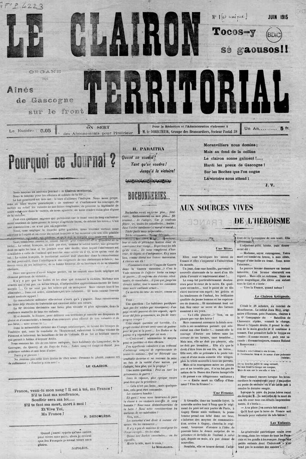 Le clairon territorial