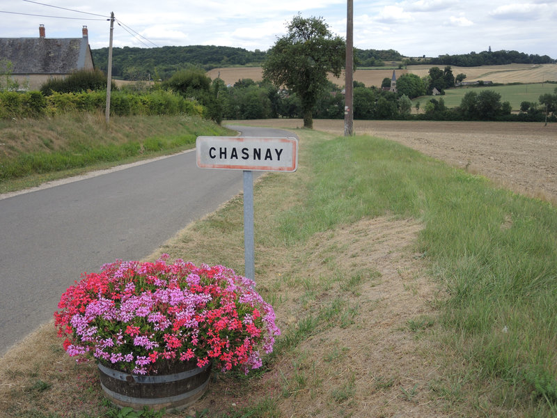 Chasnay, panneau et fleurs (58)