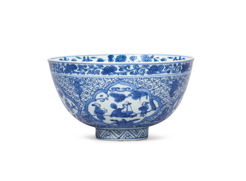 A blue and white ‘scholars’ bowl, Wanli period (1573-1619)