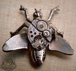 WINDUP_BEE_Vintage_Watch_Collage_Brooch_Pin_19_Moons_Eco_Friendly_Steampunk_CLOCKWORK_INSECT_WOWzzzzza___19Moons