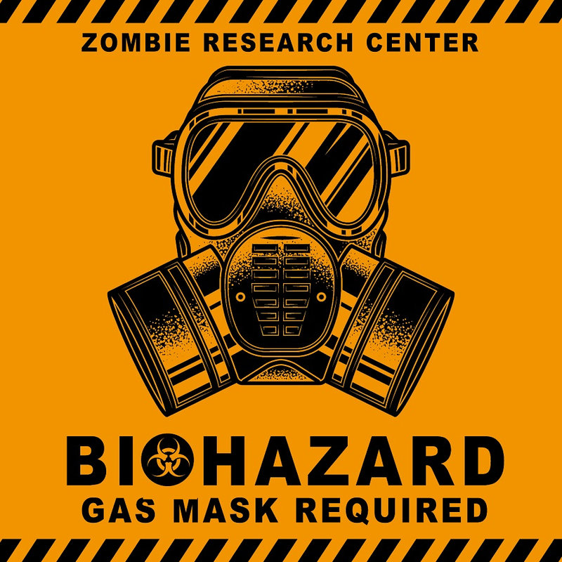 20, Zombie, research, center, biohazard, sticker, labels
