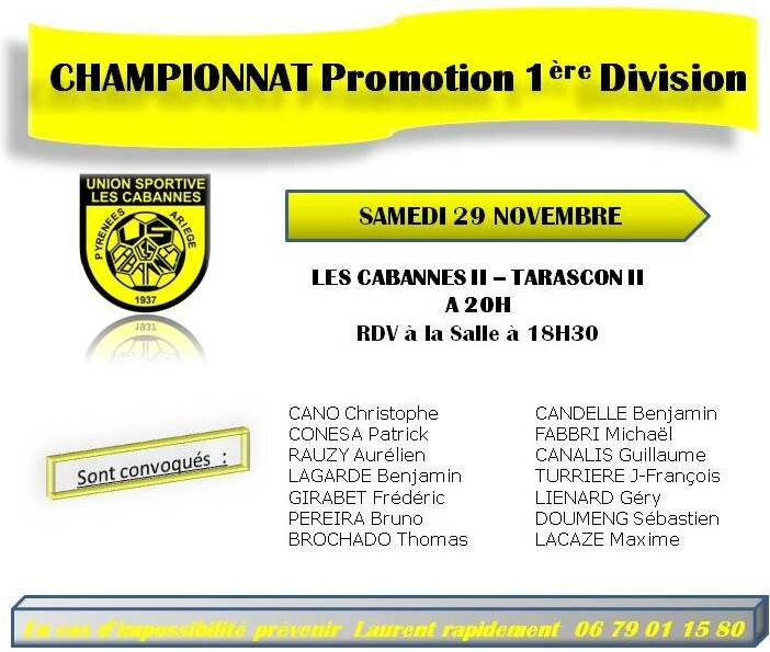 J6 CHAMPIONNAT Promotion 1ère Division