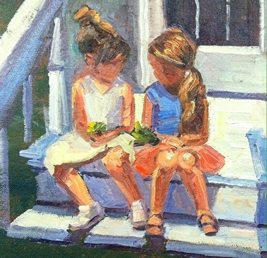 Brocha Teichman -painting-of-sisters
