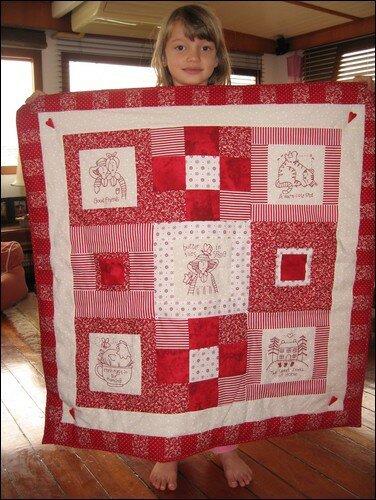 Plaid rouge (magazine australien Country Patchwork)