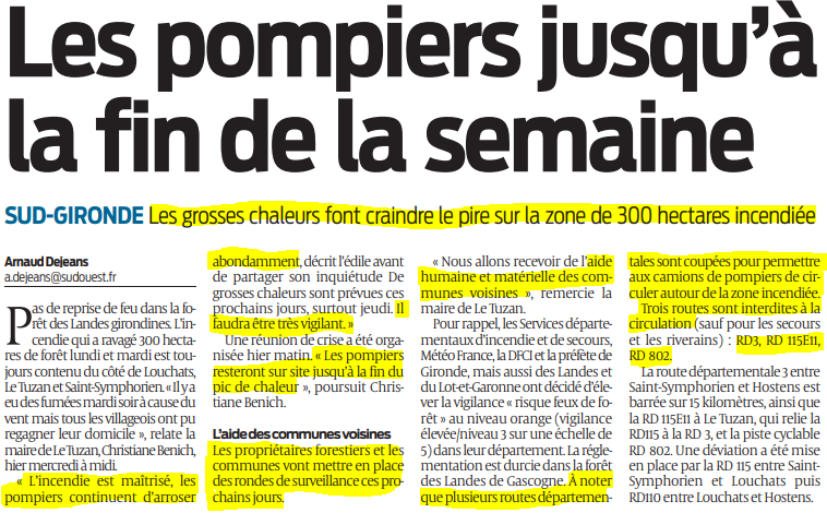 2020 07 30 SO Les pompiers jusqu'à la fin de la semaine