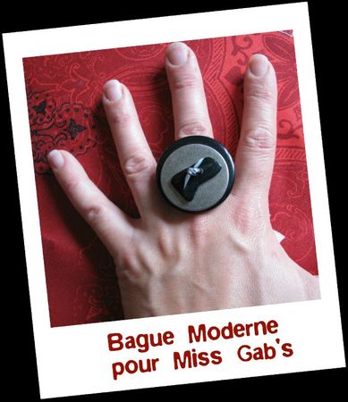 bague noir et argent gab's