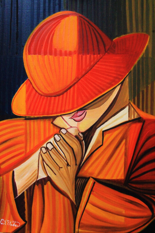 519-Femme au chapeau rouge-10F