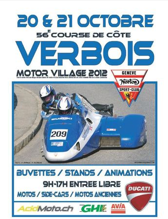 affiche course de côte de Verbois 2012