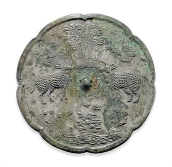 a_very_rare_silvery_bronze_octalobed_mirror_with_rhinoceroses_tang_dyn_d5540059h