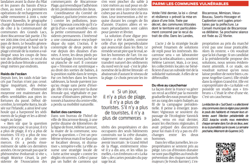 2022 01 29 SO Face aux assauts de l'océan Biscarrosse veut des solutions3