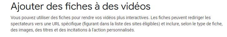 ajouter fiches aux vidéos