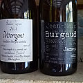 Beaujolais : Bouland : <b>Morgon</b> vieilles vignes 2011, et Burgaud : <b>Morgon</b> : Côte de Py cuvée James 2011