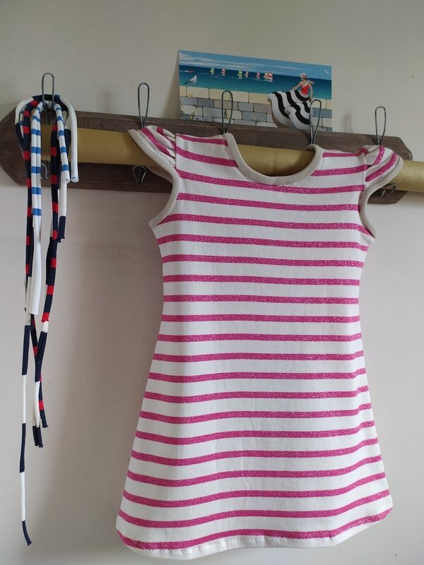 robe marinière rose et blanc - sunray OTTOBRE T 92 cm - 3 ans