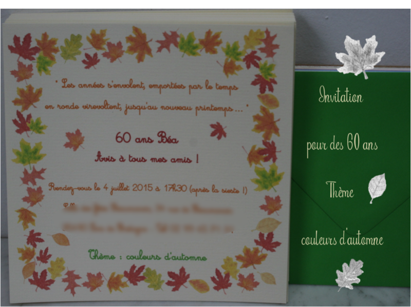 Inviation d'anniversaire feuilles d'automne