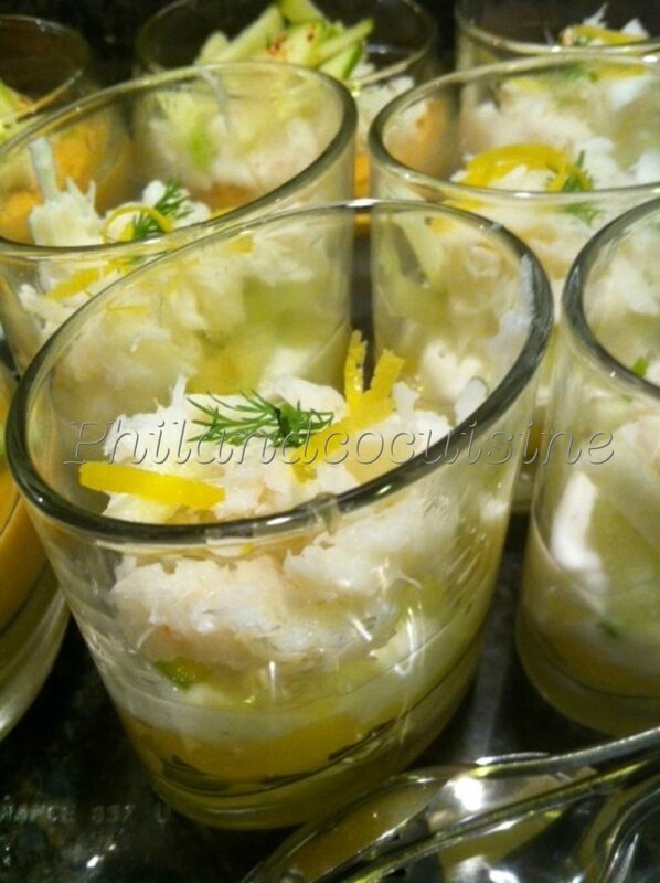 verrine de crabe au lemon curd