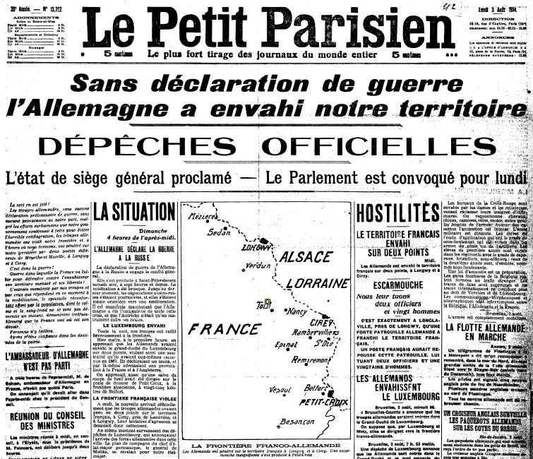 Déclaration de guerre Parisien