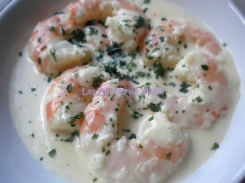 Scampi (ou gambas) à la crème d’ail et au Riesling 2