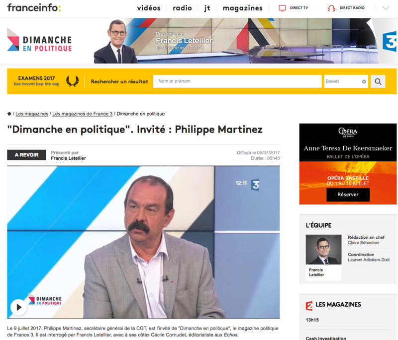 DIMANCHE EN POLITIQUE PHILIPPE MARTINEZ