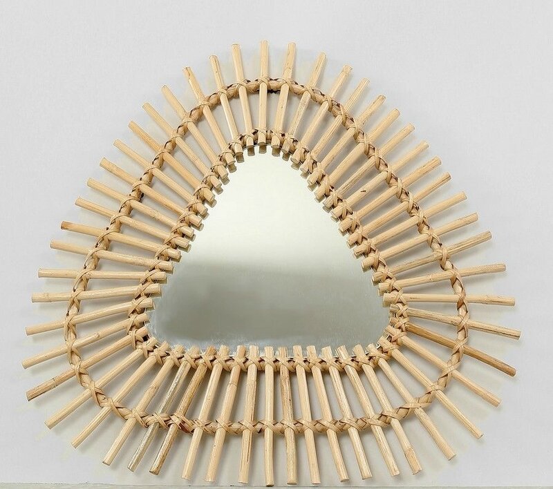 12 miroir rotin triangle