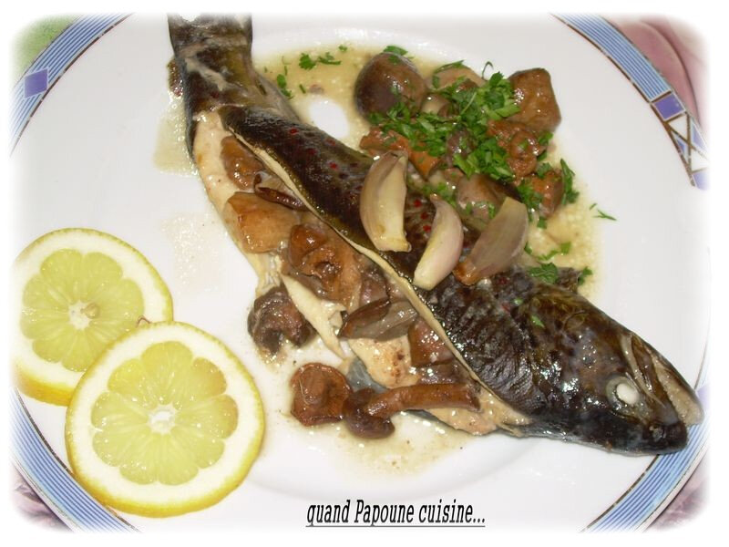 truite rotie aux champignons des bois-1