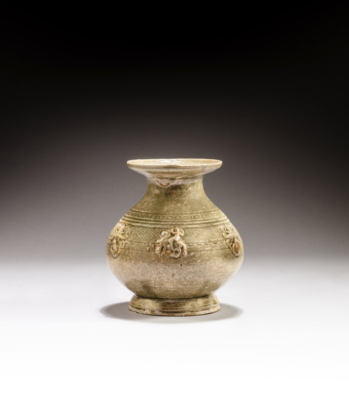 A 'Yue' celadon-glazed pear-shaped vase, Wu - Western Jin dynasty, 3rd - 4th century