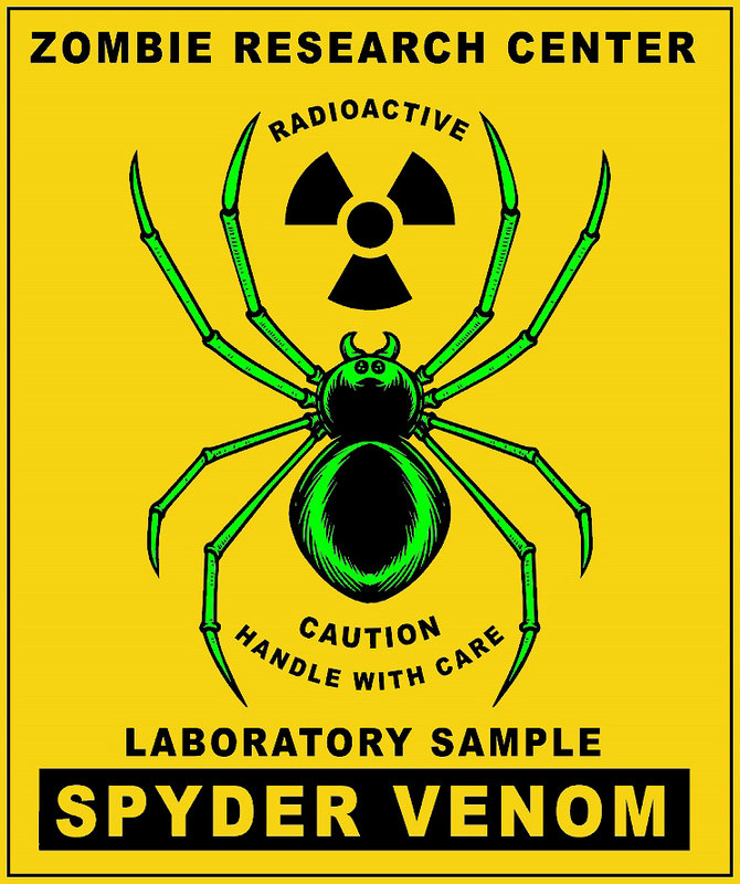 32, zombie, radioactive, spyder, venom, labels, stickers